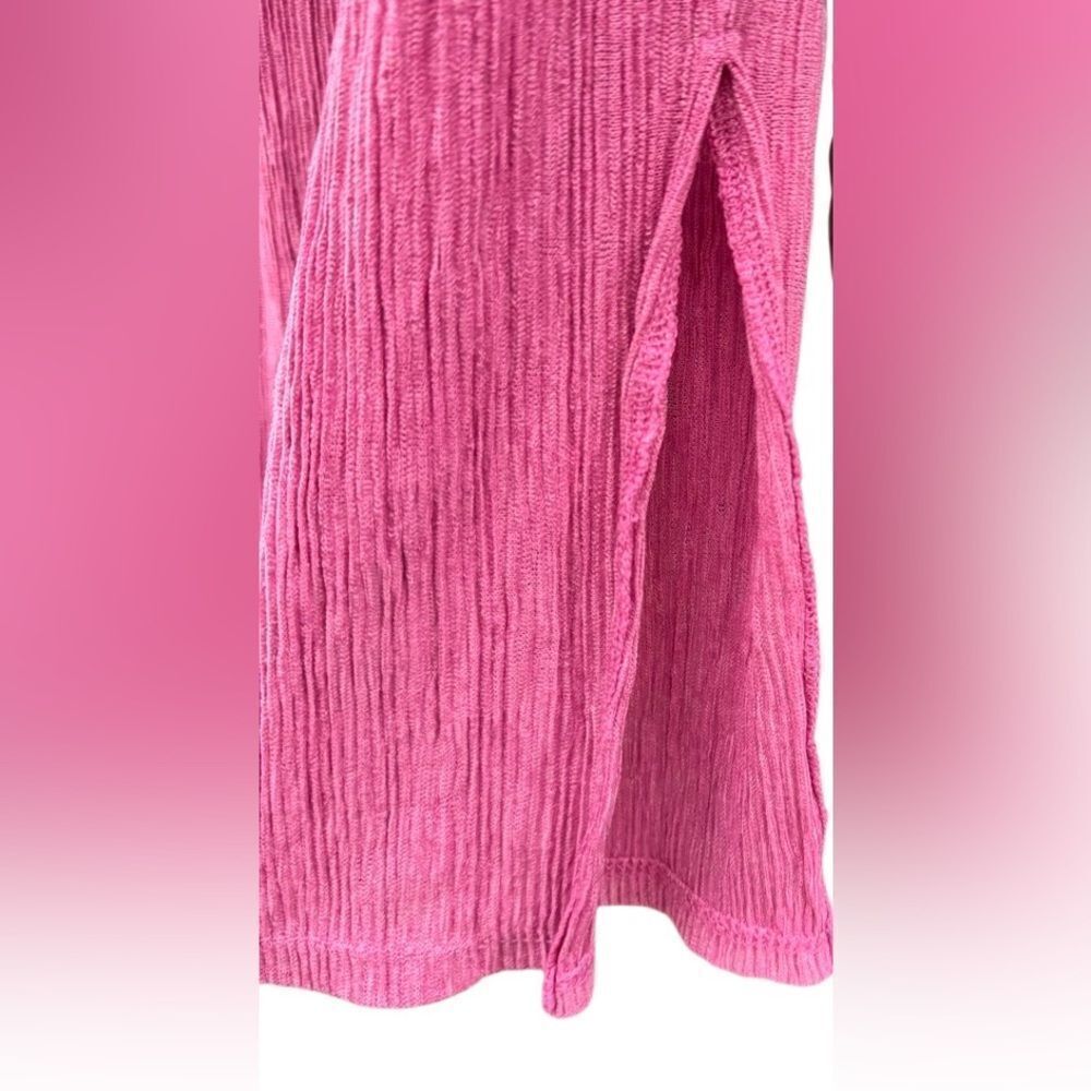 ZARA Women's High Waist Pleated Wide Leg Slit Palazzo Pants in Pink Size Small - Picture 6 of 7